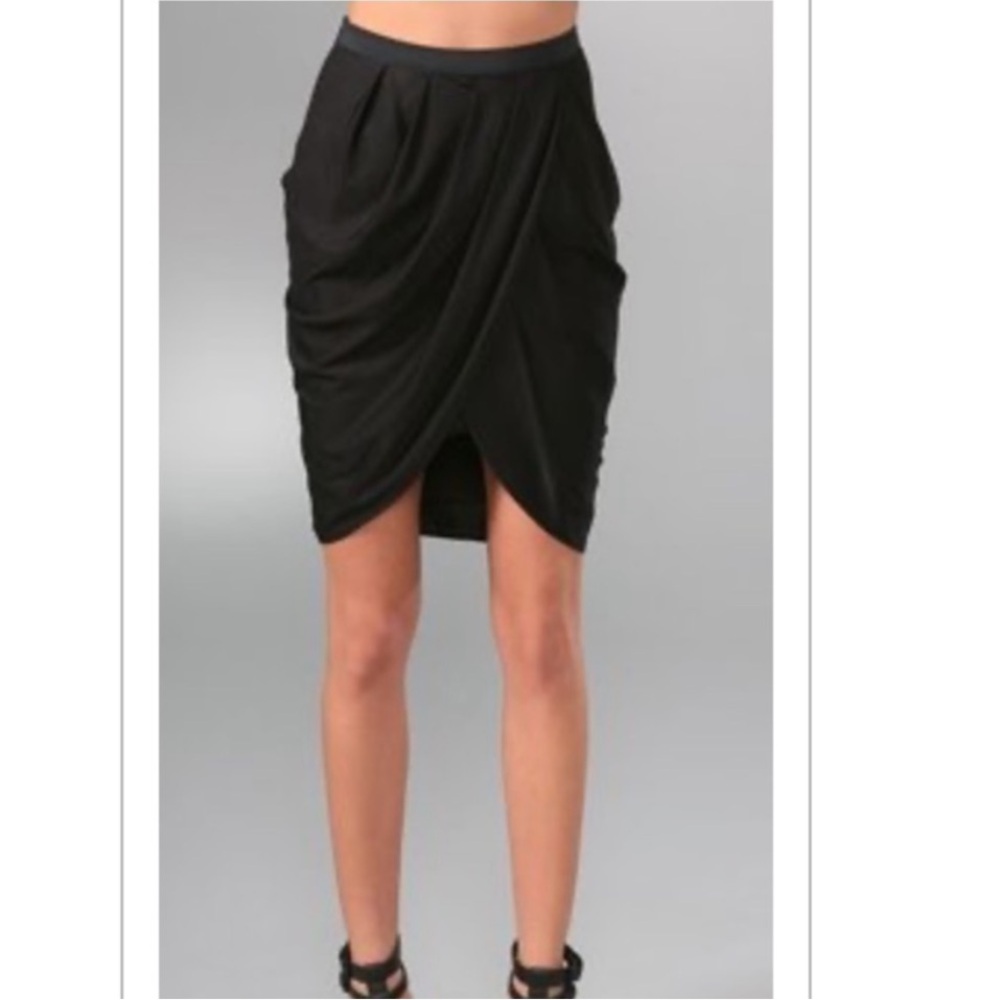 Alexander Wang Faux Wrap Black Mini Skirt 8